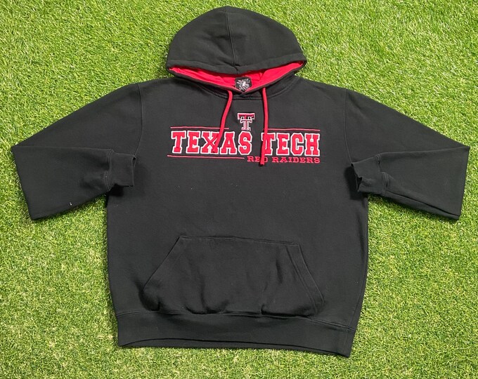 Vintage Texas Tech University Hoodie Sweatshirt Size Small S NCAA College Football Pull Over Oversized 1990s 90s
