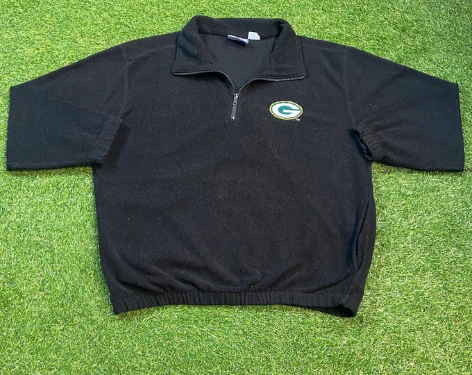 Vintage Green Bay Packers Zip Up Sweater Size Xtra Large XL NFL Football Wisconsin Cheese Heads Favre 1990s 90s