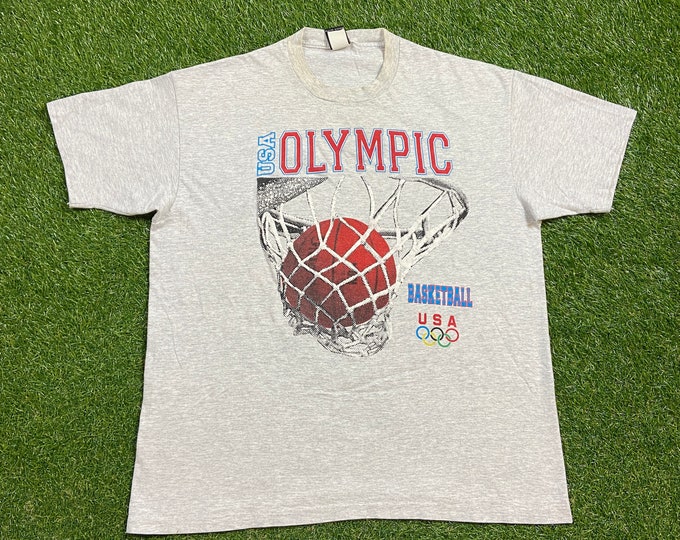 Vintage USA Olympic Basketball Team T Shirt Tee Size Xtra Large XL Us Dream Team NBA Basketball 90s 1990s Olympics Rare