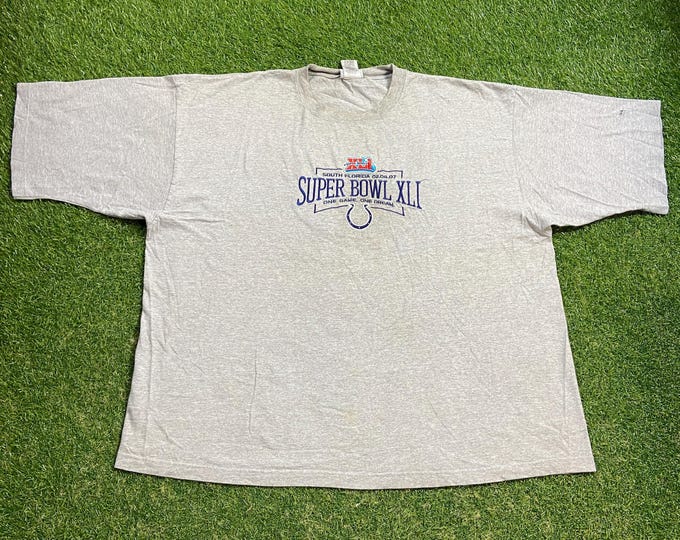 Vintage Indianapolis Colts Super Bowl XLI T Shirt Tee Reebok Size 3x NFL Football AFC Indiana Peyton Manning 00s
