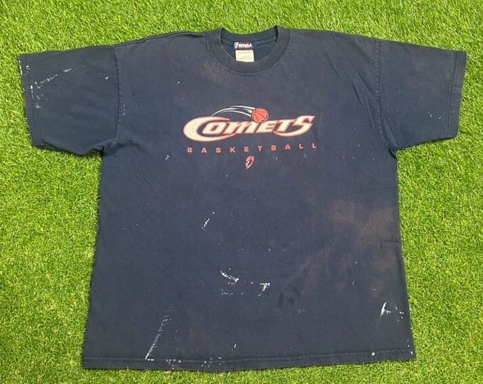 Vintage Houston Comets T Shirt Tee Size Xtra Large XL WNBA Women Basketball Houston Rockets Texas 00s Distressed Sold as Is