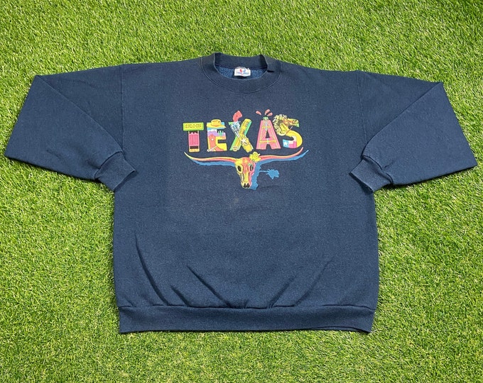 Vintage Texas Crewneck Sweatshirt Made USA Size Xtra Large XL Don't Mess with Texas Houston Dallas Austin San Antonio 1990s Pull Oversized