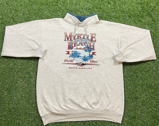 Vintage Myrtle Beach South Carolina Sweatshirt Carolina Smile Made USA Size Xtra Large XL SC Pull Over Oversized