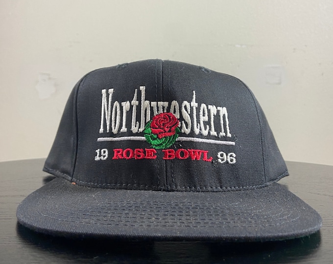 Vintage University Of Northwestern Wildcats 1996 Rose Bowl Snapback Hat Made USA OSFA NCAA College Football Illinois Pasadena California 90s