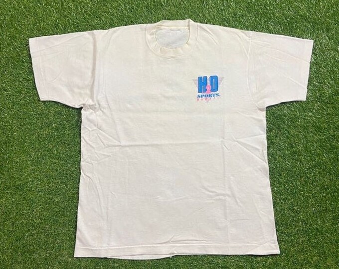 Vintage H2O Sports Hawaii T Shirt Tee Size Medium M Beach Volleyball Honolulu Tropical Island Classic Exercise 1990s 90s