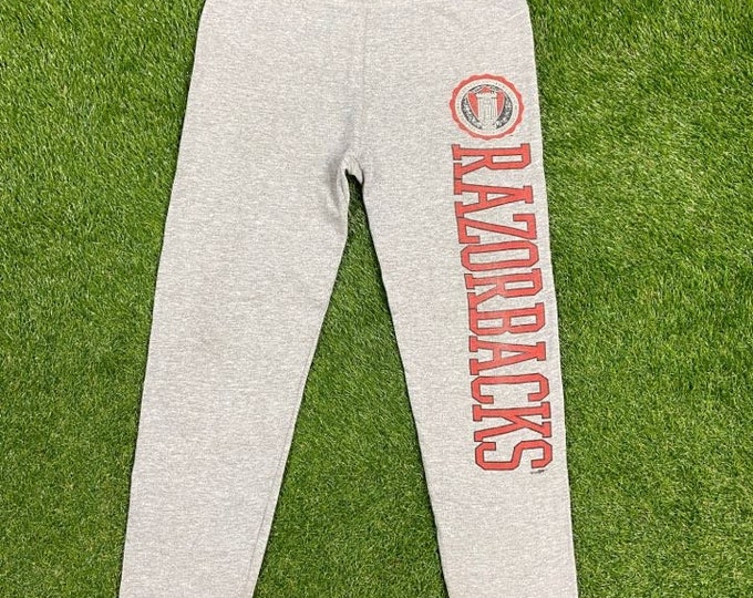 Vintage Arkansas Razorbacks 1989's Spell Out Sweatpants America's Finest Made USA Size Xtra Large XL NCAA College Basketball Fayetteville