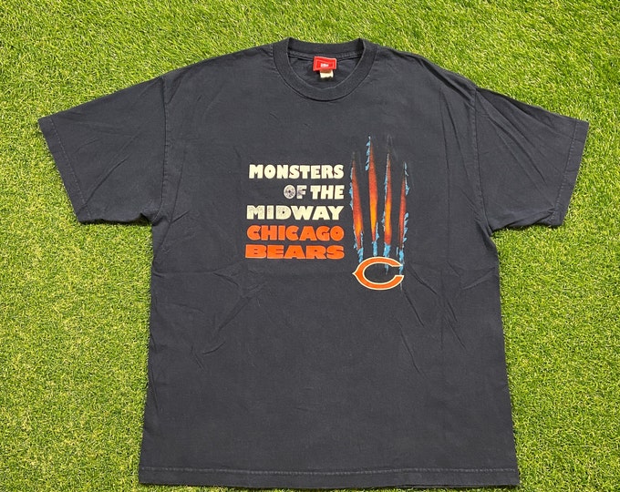 Vintage Chicago Bears T Shirt Tee Size Xtra Large XL Monsters of the Midway NFL Football Illinois 1990s 90s