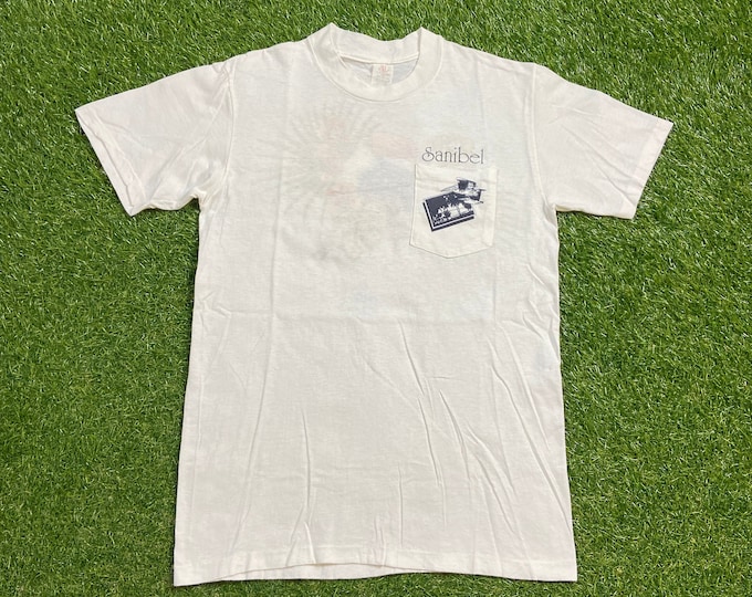 Vintage Sanibel & Captiva T Shirt Tee Hi Cru Made USA Size Small S Tropical Islands Florida Beach 1990s 90s