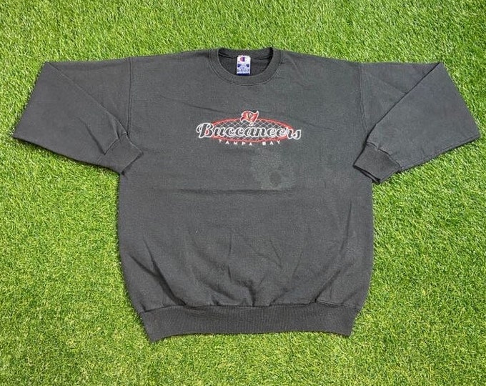 Vintage Tampa Bay Buccaneers Crewneck Sweatshirt Champion Size Large L NFL Football Brady Florida 1990s 90s Pull Over Oversized