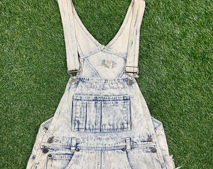 Vintage Squeeze Overalls Skirt Size Medium M Apparel Fashion Jeans 1990s 90s Pop Suspenders