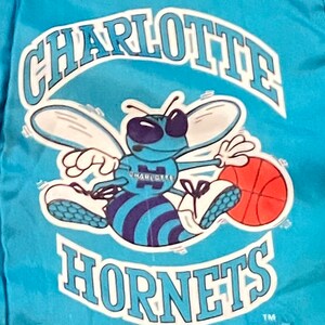 Vintage Charlotte Hornets bomberjacka Chalk Line Tillverkad i USA Storlek Medium M NBA Basketball North Carolina NC J. Cole 1990-talet 90-talet bild 5