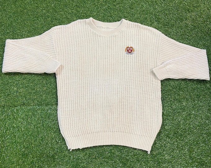 Vintage Harvard University Knit Crewneck Sweater Size Large L NCAA 90s Classic Law Oversized College Cozy Comfy