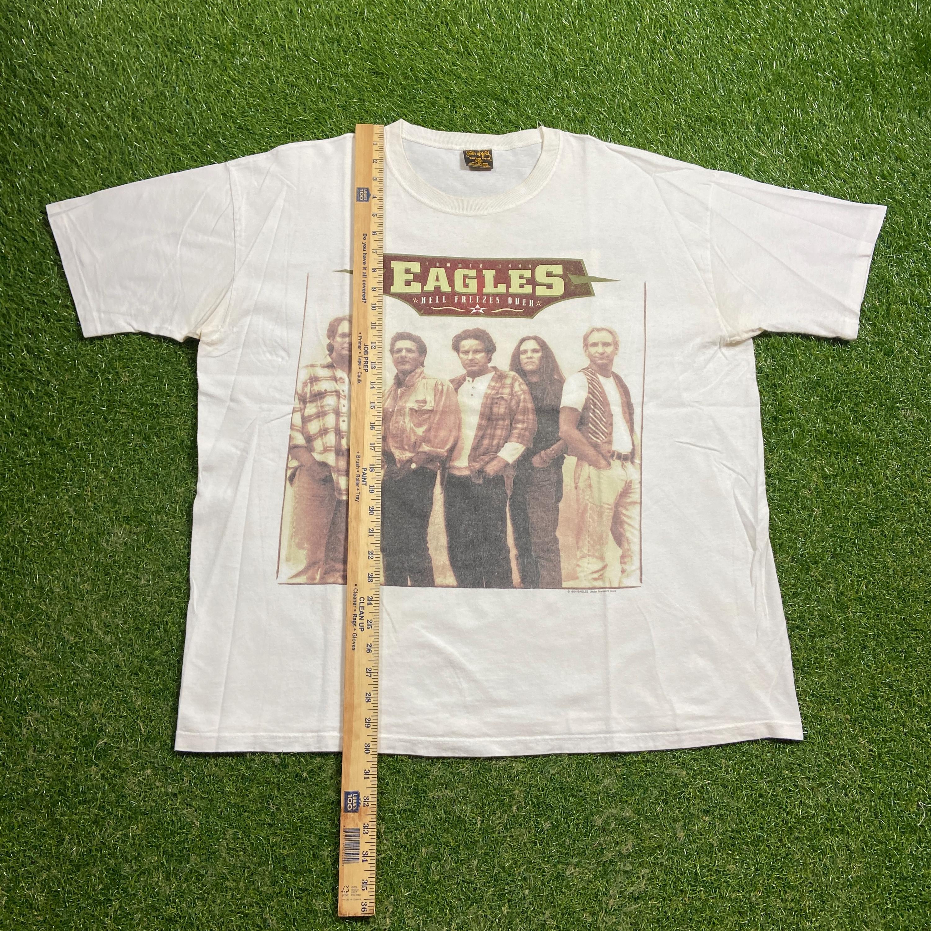 Vintage Eagles Hell Freezes Over T Shirt Tee Made USA Size XXL 2XL