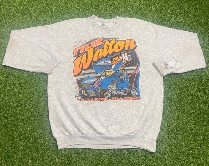 Vintage Tyler Walton Racing Crewneck Sweatshirt Size Xtra Large XL NASCAR Daytona 500 Racing Car 1990s 90s Classic Pull Over Oversized