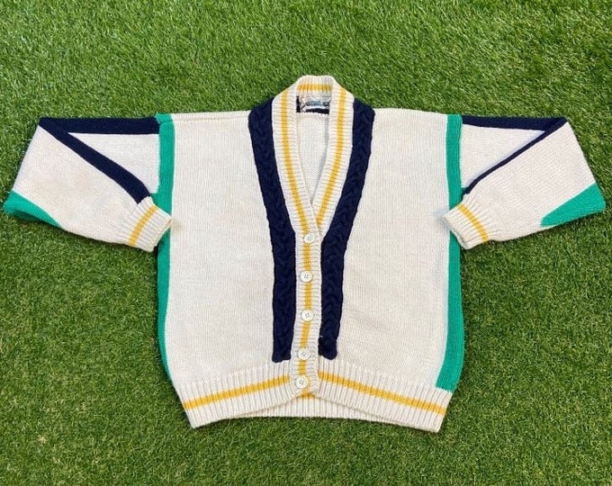 Vintage White Cardigan Sweater Seychelle Size Small S 1990s 90s Comfy Button Down Warm