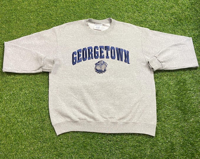 Vintage Georgetown University Hoyas Crewneck Sweatshirt Champion Size Large L Washington DC NCAA College Basketball Pull Over 1990s 90s