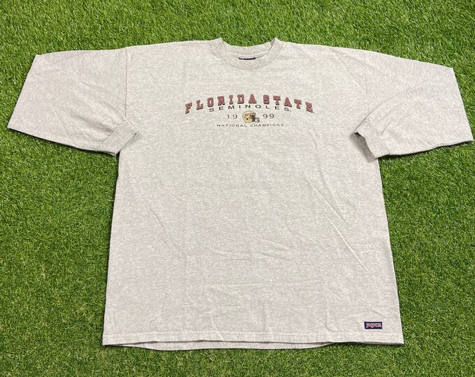 Vintage Florida State University Seminoles T Shirt Tee Made Usa Size XXL 2XL NCAA College Football Tallahassee FSU 1999 National Champions