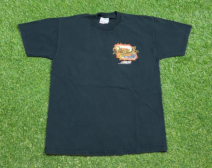 Vintage Dale Earnhardt 3 T Shirt Tee Made USA Size Large L NASCAR Winston Cup GM Goodwrench Service Daytona Beach 1990s 90s All Over Racing