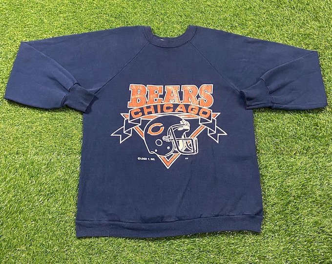 Vintage Chicago Bears Crewneck Sweatshirt Made USA Size Xtra Large XL NFL Football Illinois Pull Over Oversized 1990s 90s