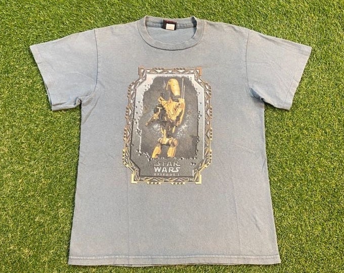 Vintage Star Wars Episode 1 T Shirt Tee Made USA Size Youth XL Darth Vader Disney Jedi Star Trek Science Fiction 00s