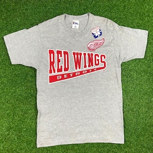 Vintage Detroit Red Wings NWT T Shirt Tee NHL 1990s 90s Puff Print Hockey Michigan Pro Layer New With Tags Deadstock Oversized T Shirt Med