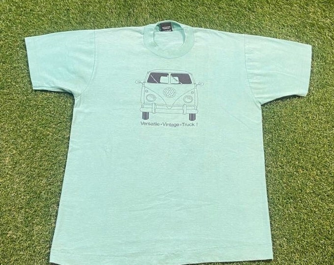Vintage Volkswagen Van T Shirt Tee Screen Stars Made USA Size Large L Classic Hippie Counter Culture German Vehicle 1970s 70s