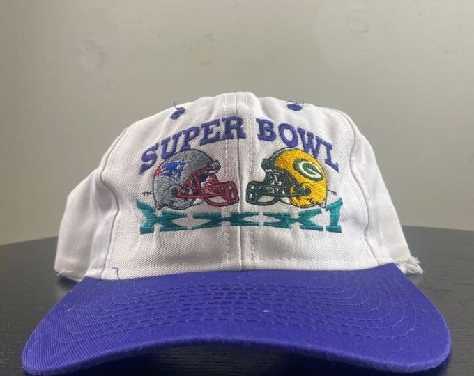 Vintage Green Bay Packers vs New England Patriots Super Bowl XXXI Snapback Hat OSFA NFL Football Favre 1990s 90s