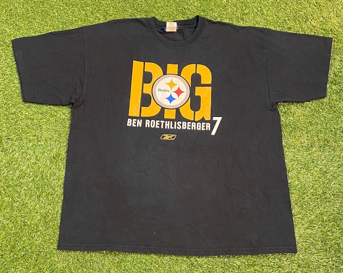 Vintage Pittsburgh Steelers Ben Roethlisberger T Shirt Tee Reebok Size Xtra Large XL NFL Football Pennsylvania 00s