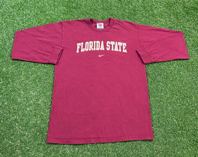 Vintage Florida State University Seminoles Long Sleeve Shirt Nike Size Medium M NCAA College Football FSU Tallahassee 1990s 90s