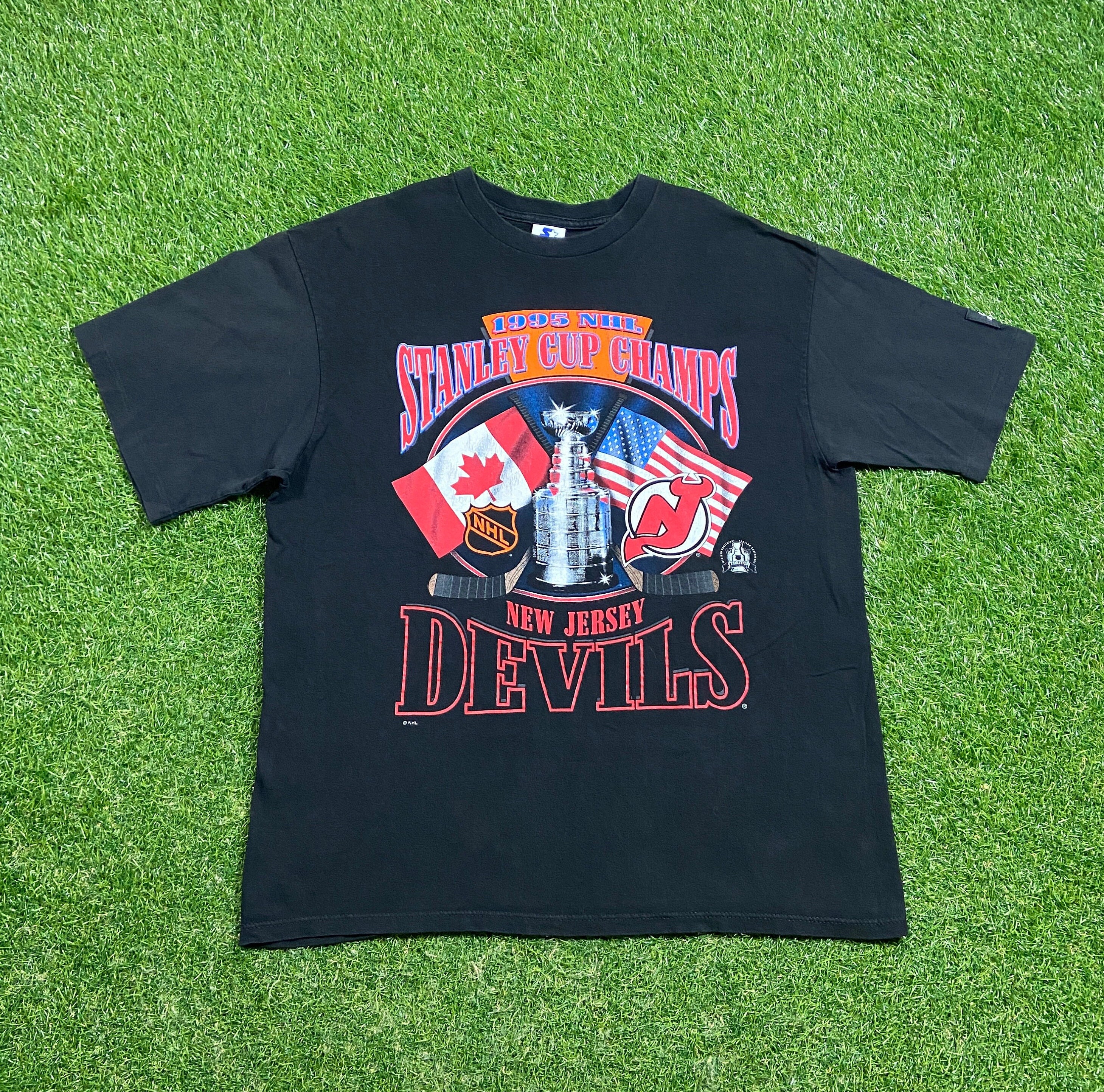 Stanley Cup Champs New Jersey Devils 1995 NHL Vintage Crew T-Shirt –  American Vintage Clothing Co.