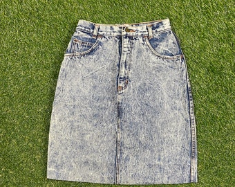 Vintage Prima Donna Jean Skirt Size 0 Luxury High Fashion Designer Classic 1980s 80s