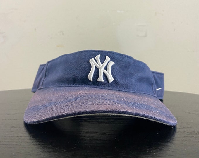 Vintage New York Yankees Visor Hat Cap Nike OSFA MLB Baseball Bronx Original Jeter 1990s 90s