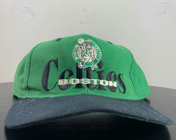 Vintage Boston Celtics Snapback Hat Cap The Game OSFA NBA Basketball New England Massachusetts Bird 1990s 90s