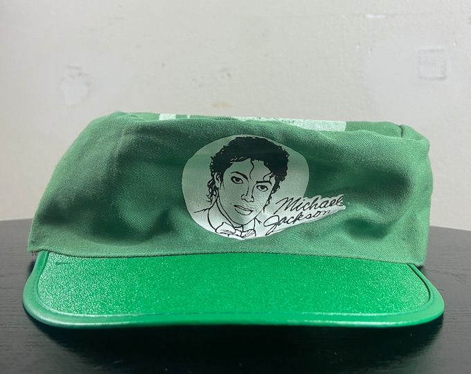 Vintage Michael Jackson Thriller Hat Painters Cap OSFA Fits Like Medium King of Pop Classic Music Moonwalk 1980s 80s Original Rare Promo