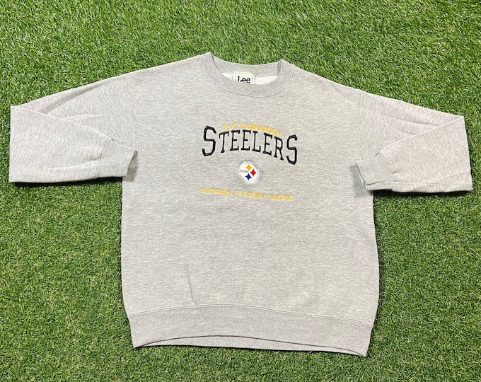 Vintage Pittsburgh Steelers Crewneck Sweatshirt Lee Sport Made USA Size Medium M NFL Football Pennsylvania Pull Over Oversized