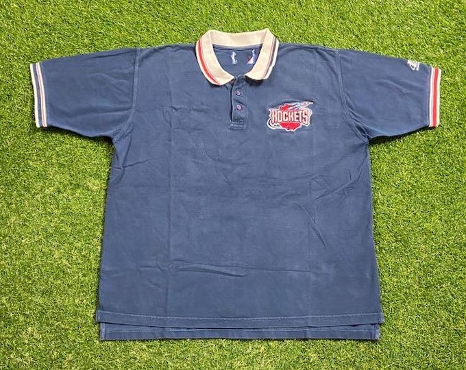 Vintage Houston Rockets Polo Shirt Logo Athletic Size Xtra Large XL NBA Basketball Texas The Dream 1990s 90s