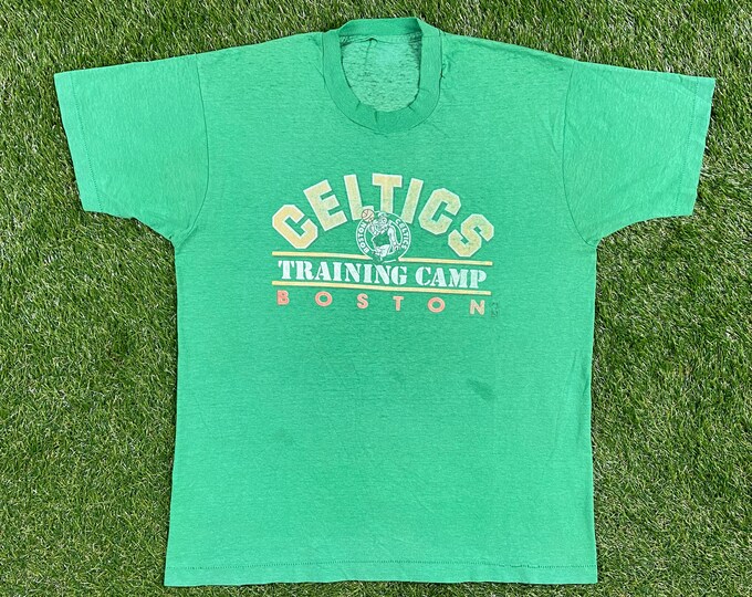 Vintage Boston Celtics Training Camp T Shirt Size Xtra Large XL 1990s 90s NBA Basketball Larry Bird New England Massachusetts