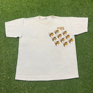 Vintage Georgia Tech University T Shirt Made USA Size XXL 2XL Atlanta Yellow Jackets NCAA College Basketball 1990s 90s