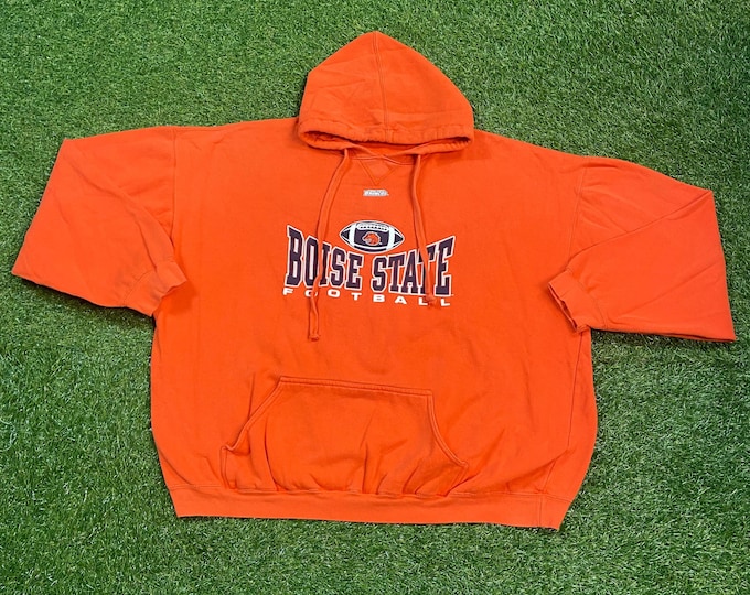 Vintage Boise State University Hoodie Sweatshirt Size XXL 2XL NCAA College Football Idaho Yellowstone National Park 1990s 90s Pull Over