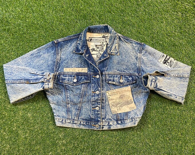 Vintage Jordache Jean Jacket Size Small S American USA Classic Blue Jean Jacket Button Down Crop 1980s 80s