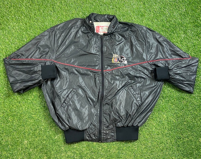 Vintage Saskatchewan Roughriders Windbreaker Jacket Made in Canada Size Xtra Large XL CFL Football Regina Canada Light Rain Coat 1990s 90s