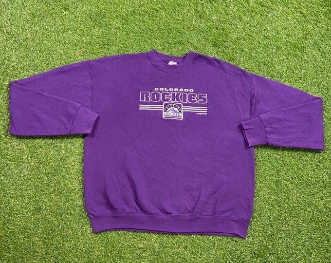 Vintage Colorado Rockies Crewneck Sweatshirt Fruit of the Loom Size Xtra Large XL MLB Baseball Denver Pull Over Oversized