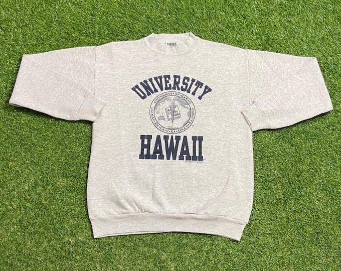 Vintage University of Hawaii Crewneck Sweatshirt Size Small S Hawaiian Honolulu Manoa Classic NCAA College Pull Over Oversized 1990s 90s