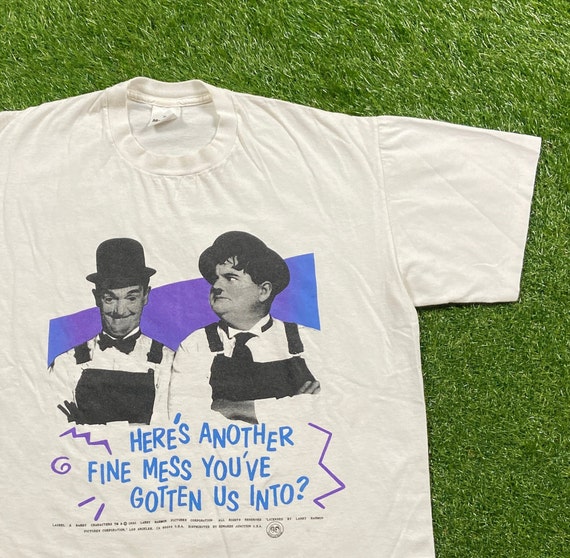 Vintage Laurel and Hardy T Shirt Tee Murina Made USA Size Xtra