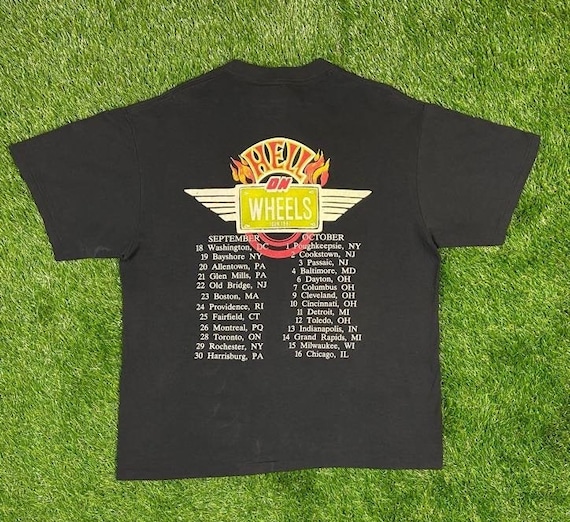 Vintage Grim Reaper Hell on Wheels Tour T Shirt Rock Band Tee Made