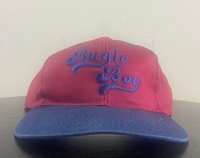 Vintage Bugle Boy Strap Back Hat OSFA Denim Jeans American Apparel Outdoor Wear Work Wear Rugged 1990s 90s