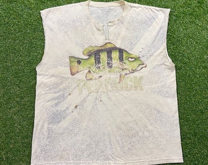 Vintage Peacock Fish T Shirt Tee Size Large L Planet Ocean Sea Life Finding Nemo 1990s 90s