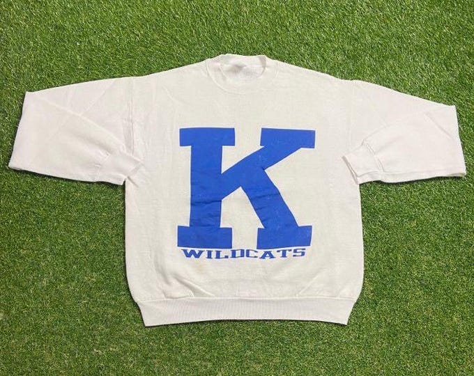 Vintage University of Kentucky Wildcats Crewneck Sweatshirt Made USA Size Large L UK NCAA College Basketball Lexington Big Blue 1990s 90s