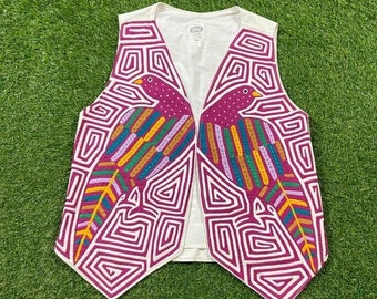 Vintage Artsy Fish Vest Sed's Crafts Size Medium M Wacky Fun Art Original Classic Party Festival Pop 1980s 80s
