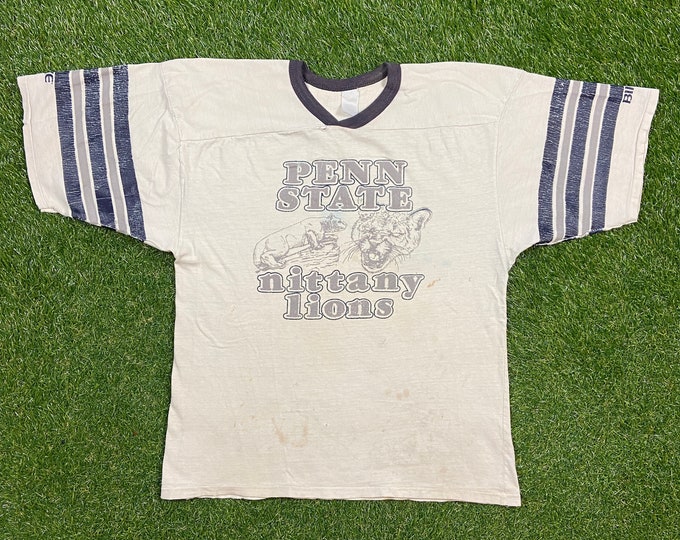 Vintage Penn State Lions T Shirt Tee Bike Size Large L NCAA College Football Pennsylvania 1970s 70s